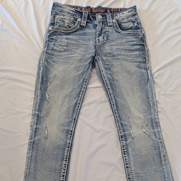 Rock Revival Elijah Slim Straight Jeans Men’s 31x30 Blue Stretch Denim - Picture 1 of 8